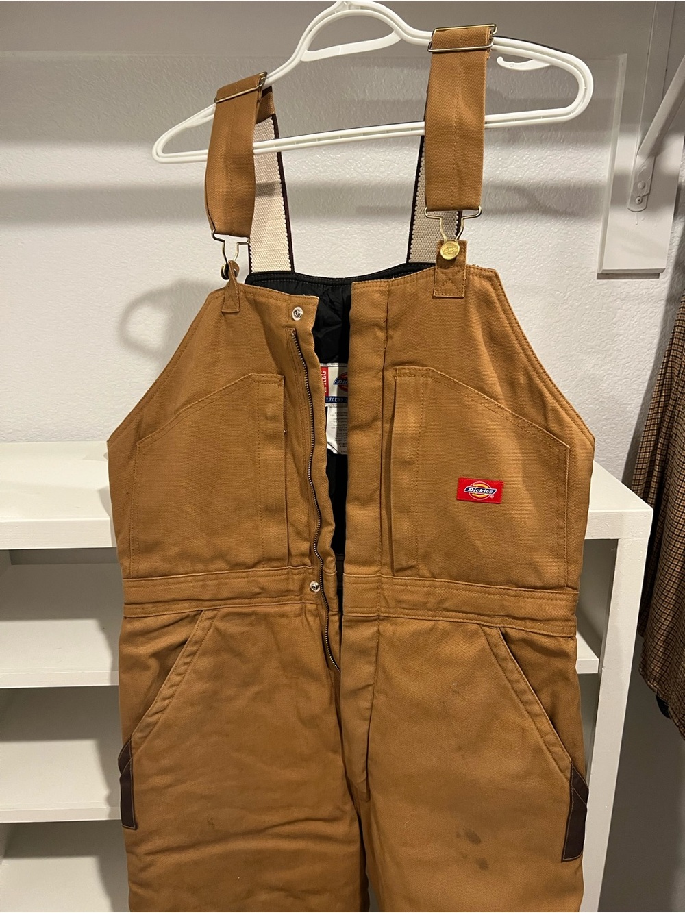 Dickies Carhartt-Style Tan Insulated Bib Overalls